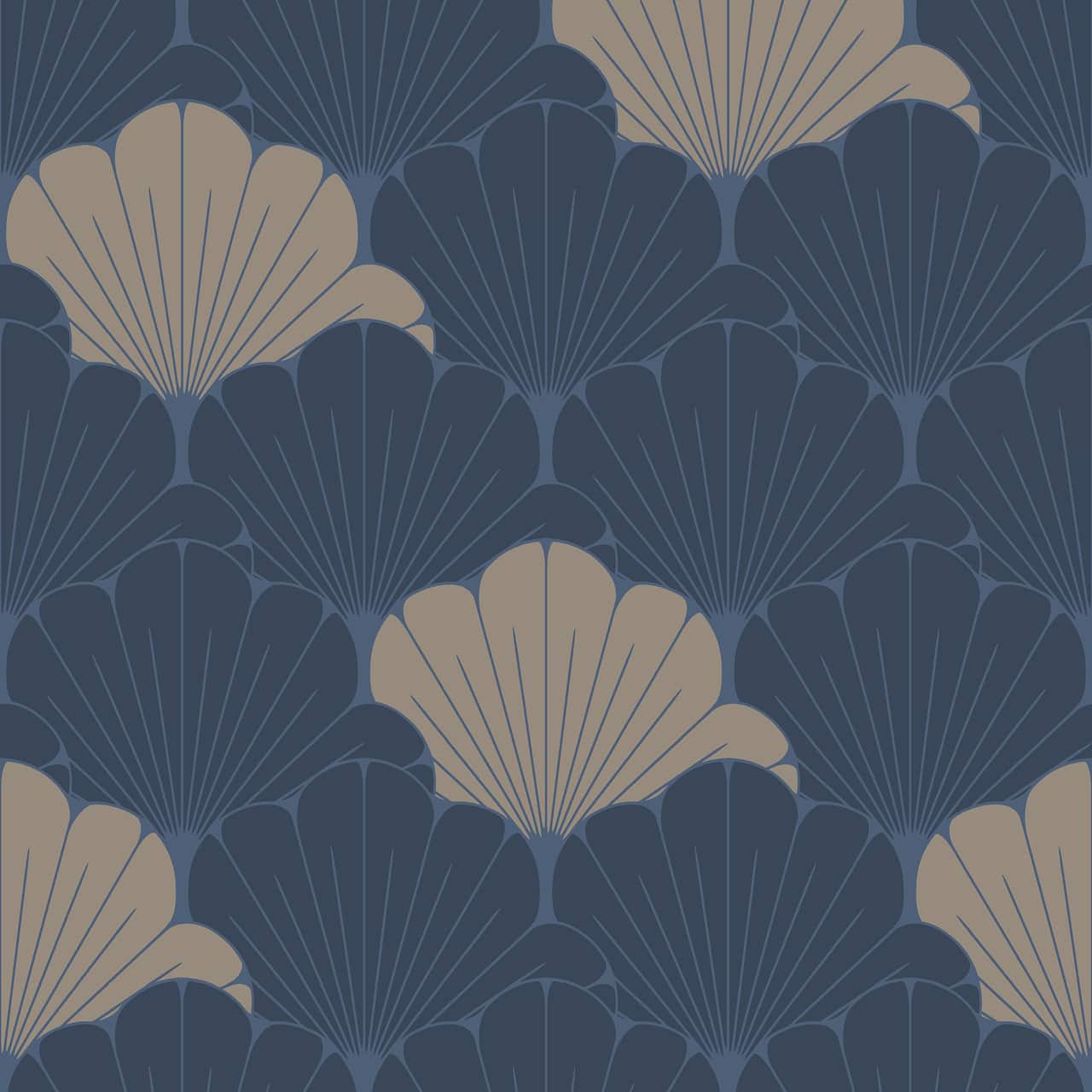 Designs Direct Giant Art Deco Gingko Leaf Wallpaper